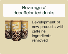 Beverages/decaffeinated drinks: Development of new products with caffeine ingredients removed