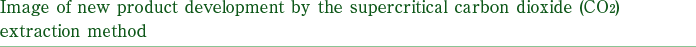 Image of new product development by the supercritical carbon dioxide (CO2) extraction method