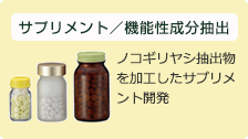 サプリメント／機能性成分抽出：ノコギリヤシ抽出物を加工したサプリメント開発