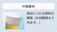 中間原料：商品に入れる原料の開発（共同開発もできます。）